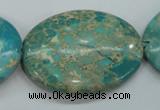 CSE101 15.5 inches 30*40mm oval dyed natural sea sediment jasper beads