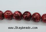 CSE163 15.5 inches 12mm round dyed natural sea sediment jasper beads