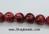 CSE164 15.5 inches 14mm round dyed natural sea sediment jasper beads