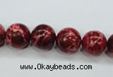 CSE165 15.5 inches 16mm round dyed natural sea sediment jasper beads