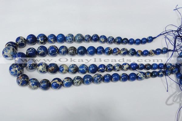 CSE300 15.5 inches 8mm - 18mm round dyed sea sediment jasper beads