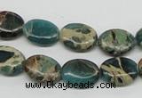 CSE5011 15.5 inches 10*14mm oval natural sea sediment jasper beads