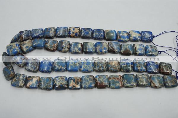 CSE53 15.5 inches 16*16mm square dyed natural sea sediment jasper beads