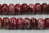 CSE66 15.5 inches 8*12mm rondelle dyed natural sea sediment jasper beads