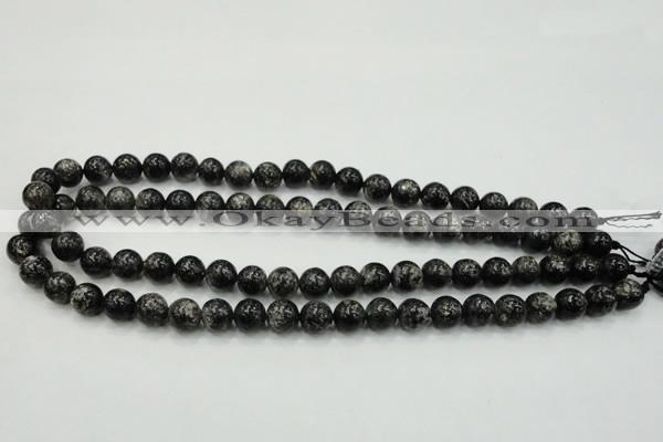 CSI02 15.5 inches 10mm round silver scale stone beads wholesale