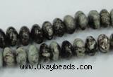 CSI05 15.5 inches 5*10mm rondelle silver scale stone beads wholesale