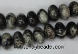 CSI08 15.5 inches 8*12mm rondelle silver scale stone beads wholesale