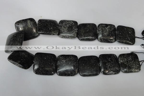 CSI129 15.5 inches 30*30mm square silver scale stone beads