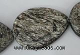 CSI40 15.5 inches 30*40mm flat teardrop silver scale stone beads wholesale