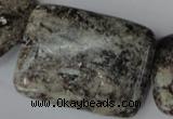 CSI50 15.5 inches 30*40mm rectangle silver scale stone beads wholesale