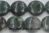 CSJ202 15.5 inches 20mm flat round serpentine jade gemstone beads