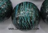 CSJ212 15.5 inches 30mm round dyed green silver line jasper beads