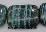 CSJ248 15.5 inches 30*40mm rectangle dyed green silver line jasper beads