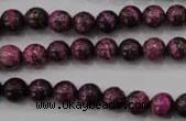 CSJ262 15.5 inches 8mm round dyed green silver line jasper beads