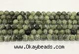 CSJ508 15.5 inches 8mm round green silver line jasper beads wholesale