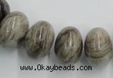 CSL04 15.5 inches 12*20mm rondelle silver leaf jasper beads wholesale