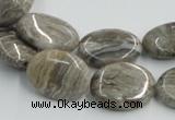 CSL05 15.5 inches 15*20mm oval silver leaf jasper beads wholesale