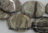 CSL06 15.5 inches 22*30mm oval silver leaf jasper beads wholesale