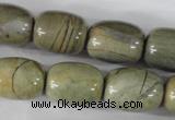 CSL107 15.5 inches 16*20mm drum silver leaf jasper beads wholesale