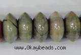 CSL110 15.5 inches 10*20mm rondelle silver leaf jasper beads wholesale