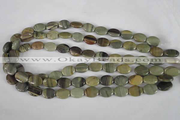 CSL117 15.5 inches 12*16mm oval silver leaf jasper beads wholesale