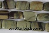 CSL120 15.5 inches 13*18mm rectangle silver leaf jasper beads wholesale