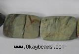 CSL121 15.5 inches 18*25mm faceted rectangle silver leaf jasper beads