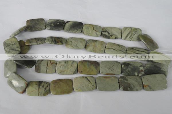 CSL121 15.5 inches 18*25mm faceted rectangle silver leaf jasper beads