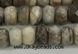 CSL131 15.5 inches 4*6mm faceted rondelle sliver leaf jasper beads