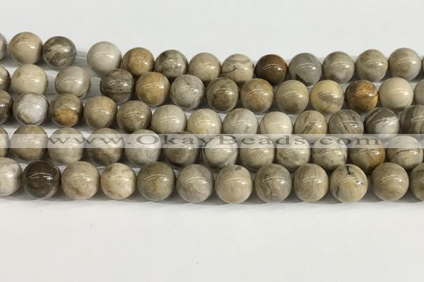 CSL153 15.5 inches 10mm round 

sliver leaf jasper beads wholesale