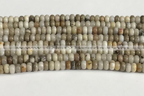 CSL162 15.5 inches 3*4.8mm 

rondelle sliver leaf jasper beads wholesale