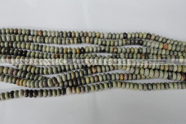 CSL18 15.5 inches 5*8mm rondelle silver leaf jasper beads wholesale