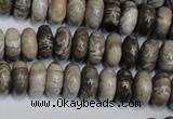 CSL19 15.5 inches 6*12mm rondelle silver leaf jasper beads wholesale