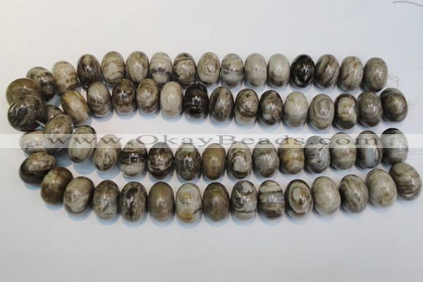 CSL20 15.5 inches 13*20mm rondelle silver leaf jasper beads wholesale