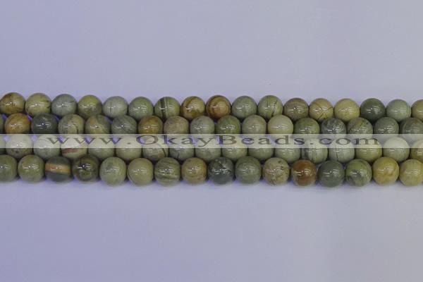 CSL203 15.5 inches 10mm round silver leaf jasper beads wholesale