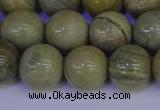 CSL205 15.5 inches 14mm round silver leaf jasper beads wholesale