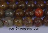 CSL222 15.5 inches 8mm round gold leaf jasper beads wholesale