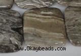 CSL57 15.5 inches 30*30mm square silver leaf jasper beads wholesale