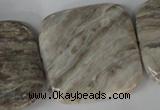 CSL59 15.5 inches 40*40mm square silver leaf jasper beads wholesale