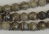 CSL91 15.5 inches 6mm faceted round silver leaf jasper beads wholesale