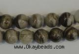 CSL92 15.5 inches 10mm round silver leaf jasper beads wholesale