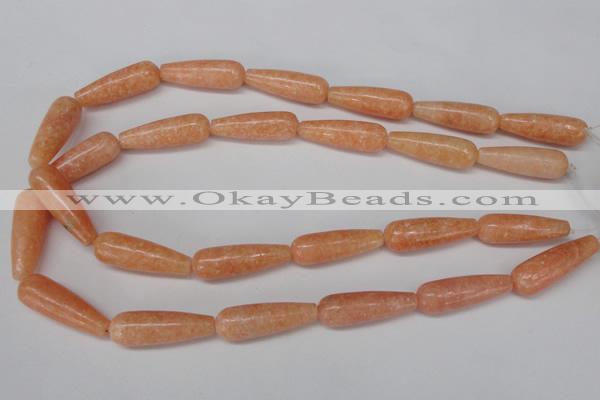 CSM15 15.5 inches 10*30mm teardrop salmon stone beads wholesale