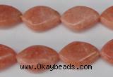 CSM25 15.5 inches 13*18mm twisted teardrop salmon stone beads wholesale