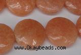 CSM30 15.5 inches 20mm flat round salmon stone beads wholesale