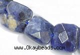 CSO05 15.5 inches A grade 8mm faceted square sodalite beads