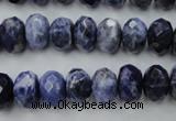 CSO353 15.5 inches 8*12mm faceted rondelle natural sodalite beads