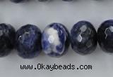 CSO356 15.5 inches 12*16mm faceted rondelle natural sodalite beads