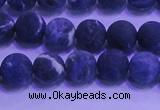 CSO454 15.5 inches 6mm round matte sodalite gemstone beads