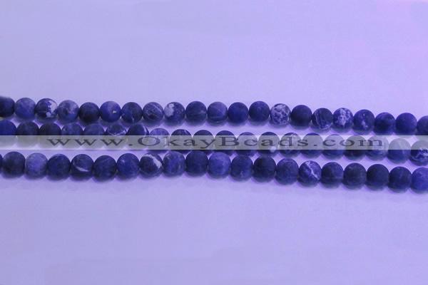 CSO454 15.5 inches 6mm round matte sodalite gemstone beads