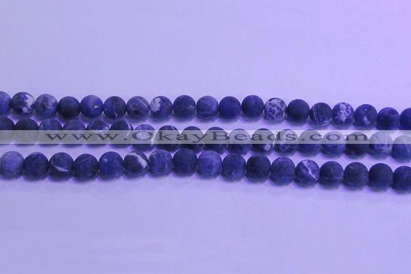 CSO455 15.5 inches 8mm round matte sodalite gemstone beads